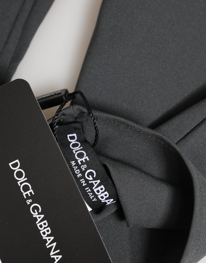 Dolce & Gabbana Dark Gray Viscose Elbow Length Mitten Men Gloves