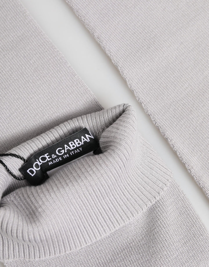 Dolce & Gabbana Gray Virgin Wool Knitted Fingerless Men Gloves