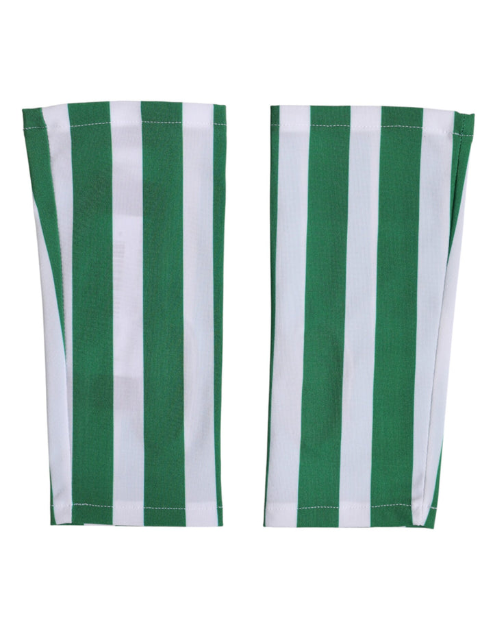 Dolce & Gabbana Green White Nylon Fingerless Wrist Length Gloves
