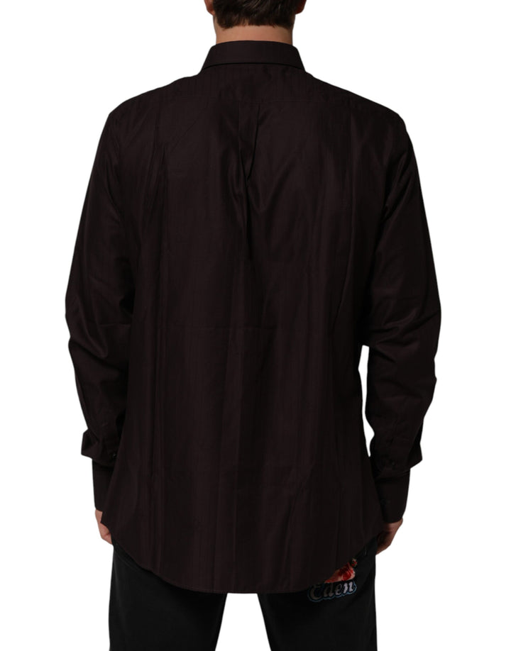 Dolce & Gabbana Brown Cotton LongSleeve MARTINI Dress  Shirt