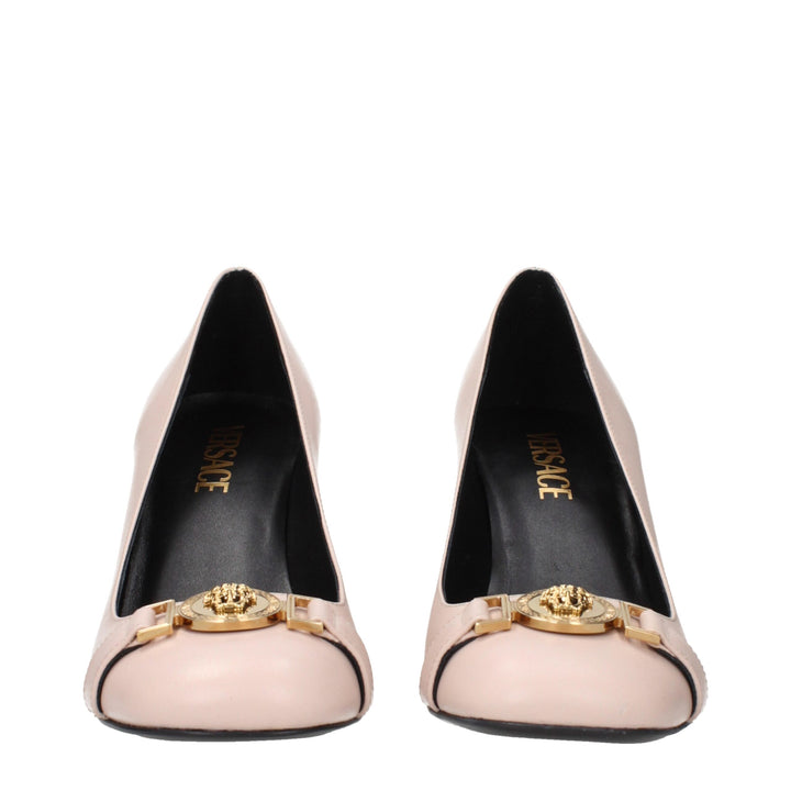 Versace Pink Leather High Heel Pumps