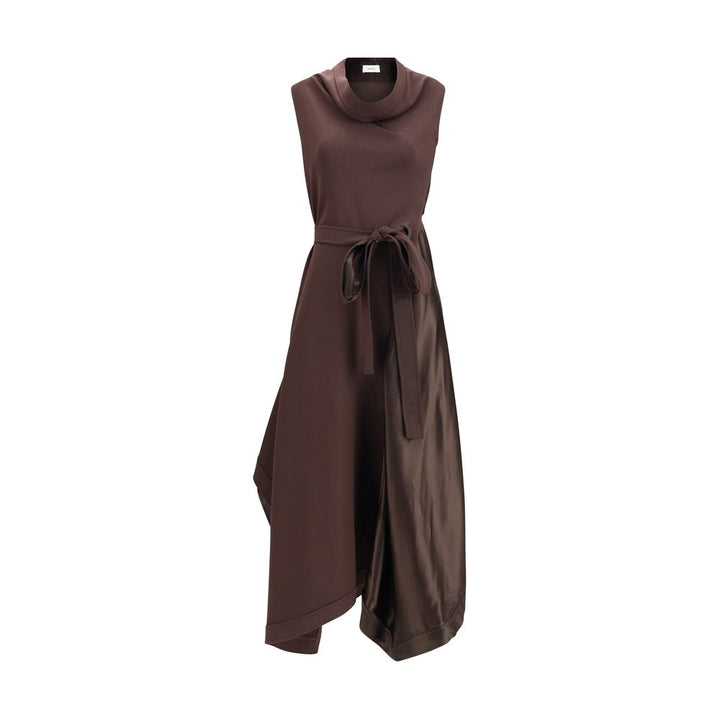 Ferragamo Asymmetric Dress crafted from stretch viscose cady