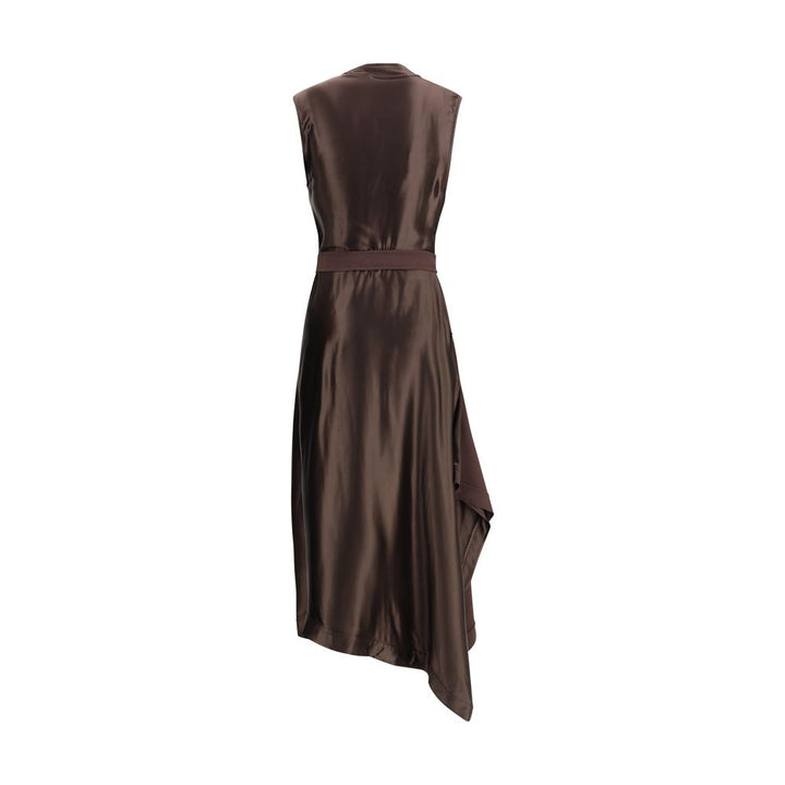 Ferragamo Asymmetric Dress crafted from stretch viscose cady