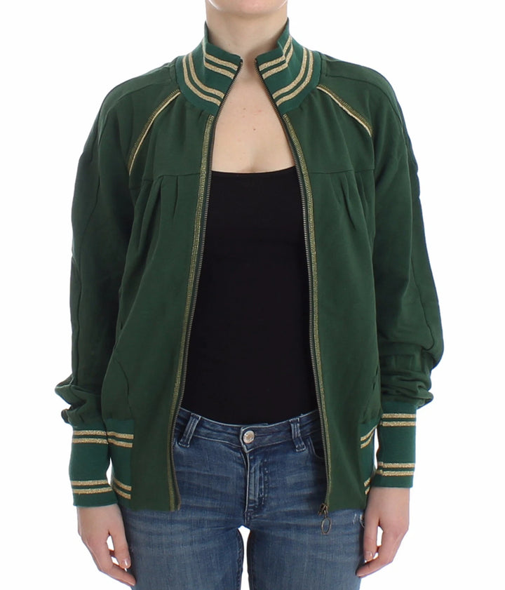 John Galliano Green Mock Zip Cardigan Sweatshirt Sweater Jacket