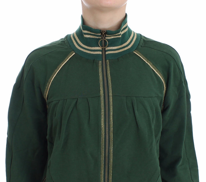 John Galliano Green Mock Zip Cardigan Sweatshirt Sweater Jacket