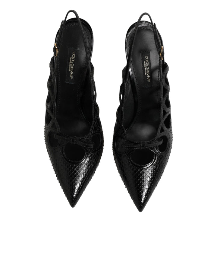 Dolce & Gabbana Leather High Heels Slingback Shoes