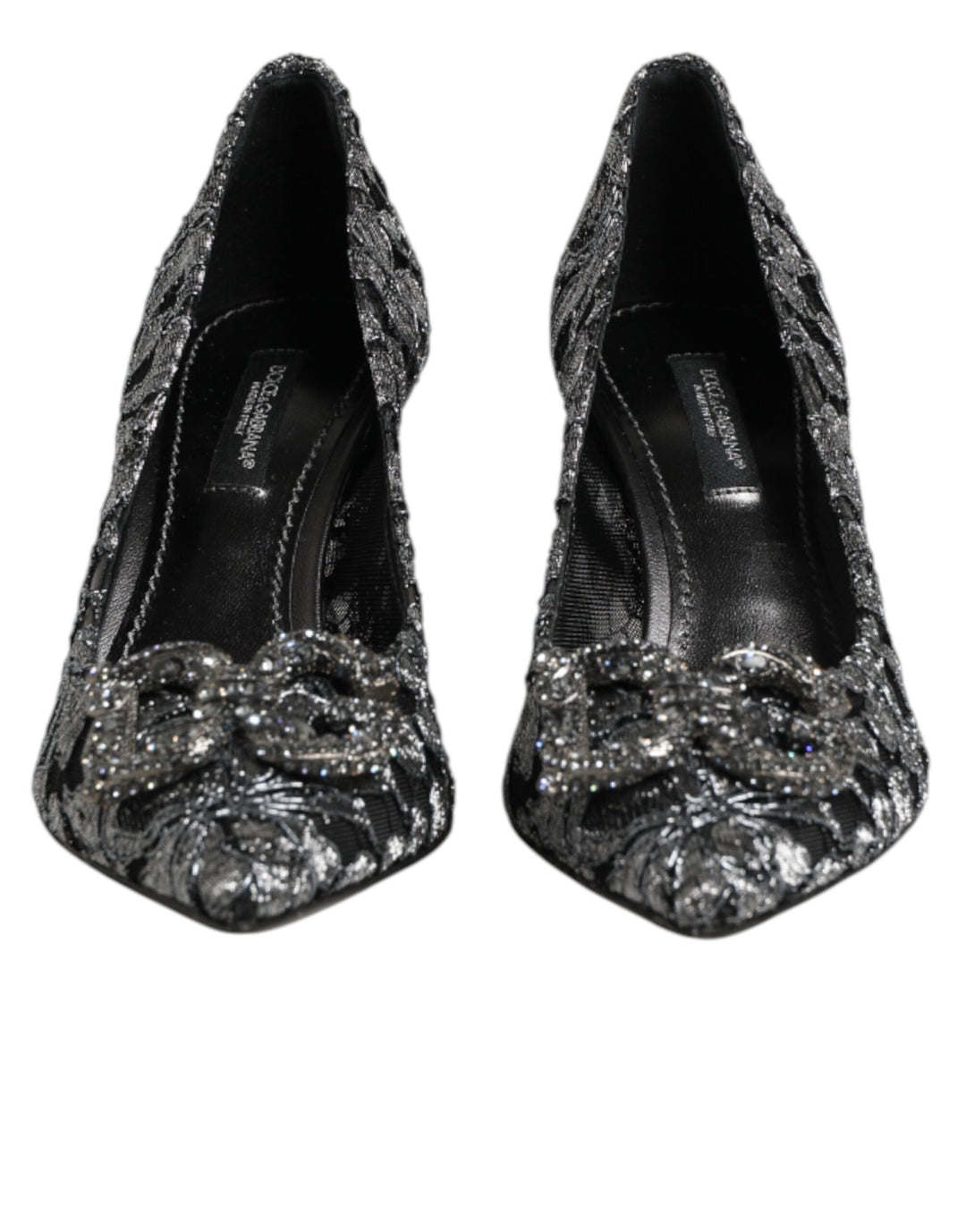 Dolce & Gabbana Silver Lace DG Amore Heels Pumps Shoes