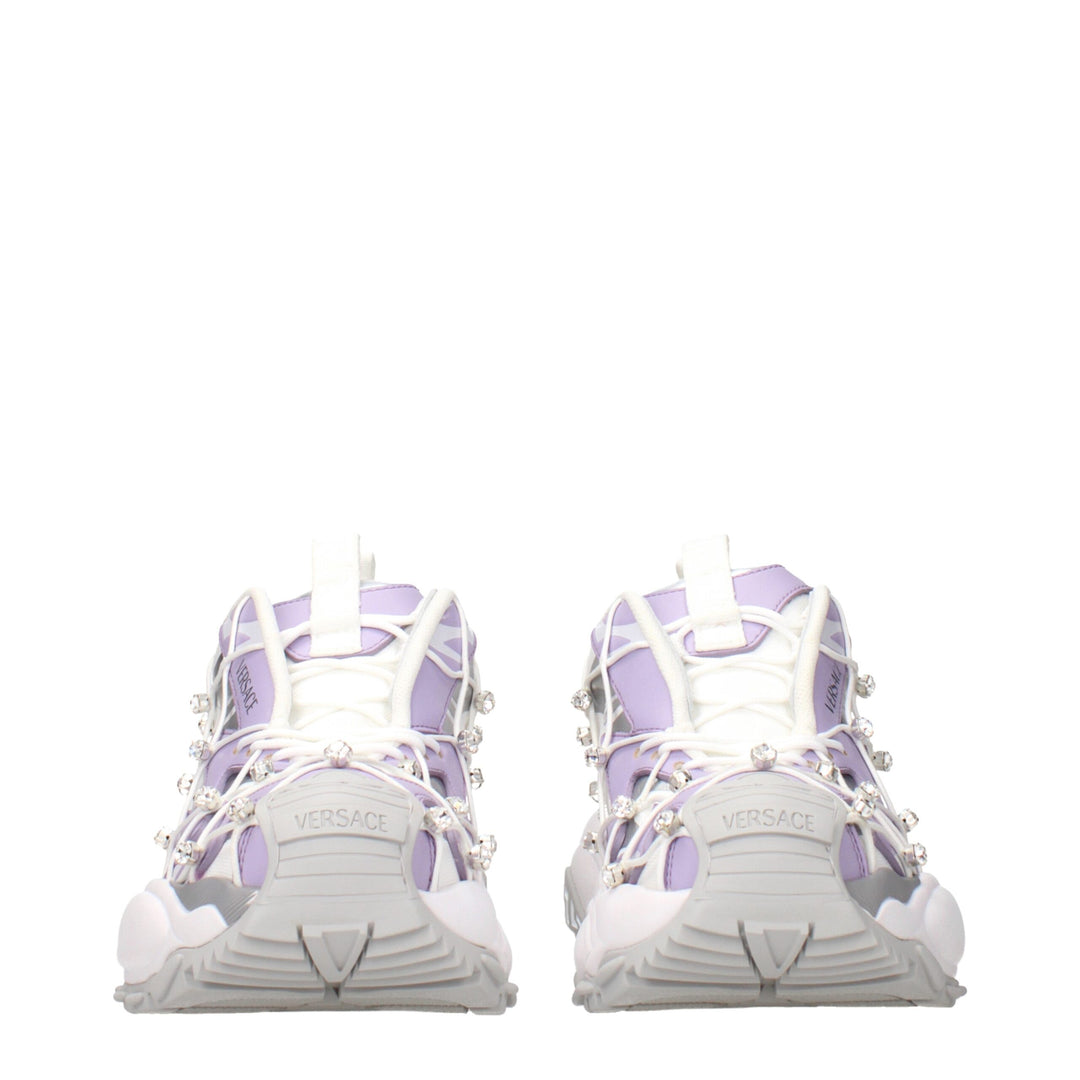Versace White Fabric Chunky Sneakers