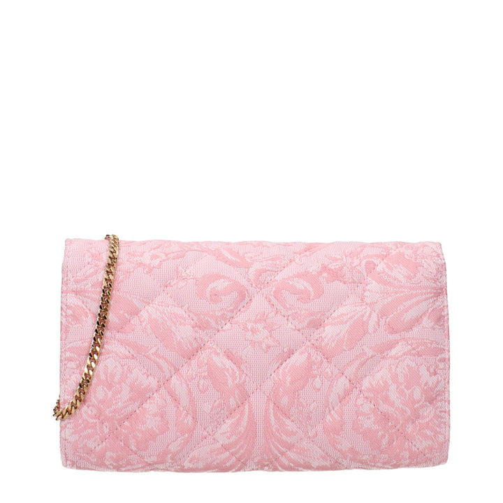 Versace Pink Fabric Clutch Bag