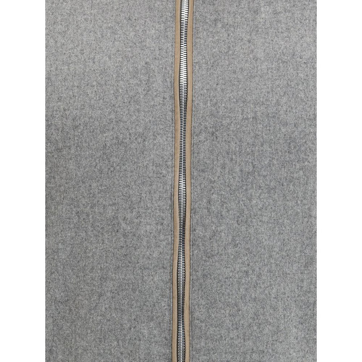 Brunello Cucinelli Gray Wool Full-Length Jacket
