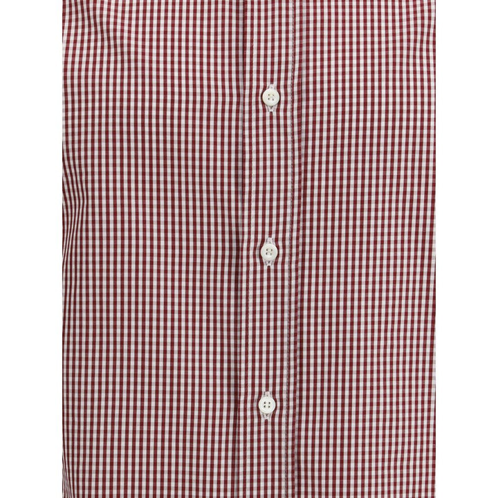 Brunello Cucinelli Red Cotton Pattern Shirt