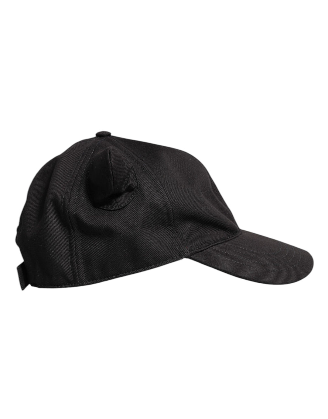 Dolce & Gabbana Black Cotton Logo Patch 6 Panels Baseball Cap Hat
