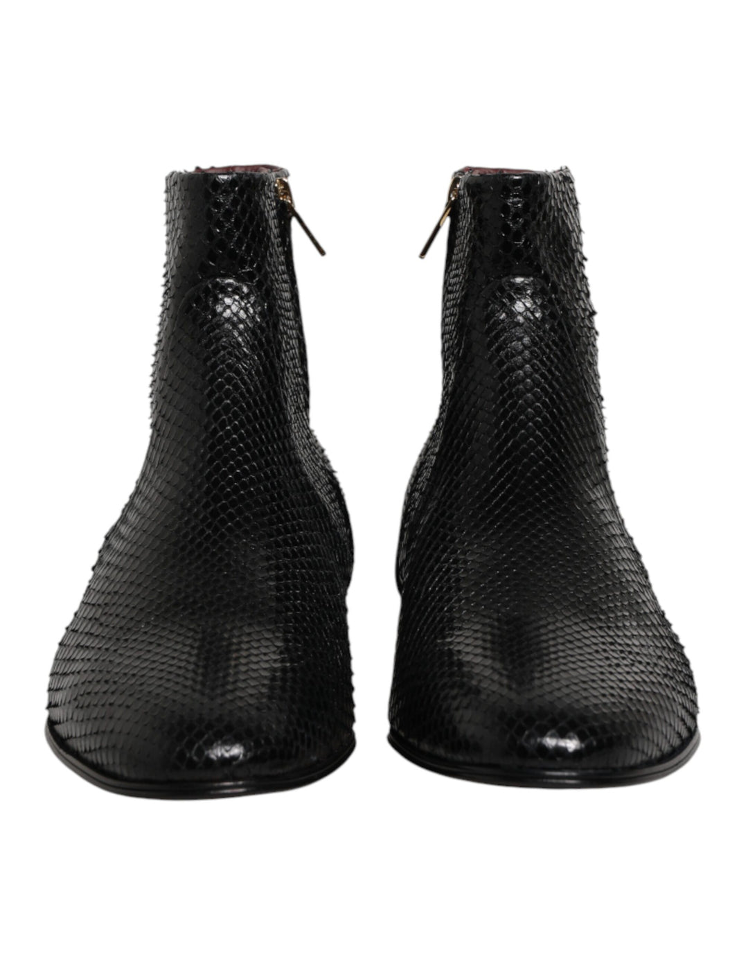 Dolce & Gabbana Black Leather Chelsea Short Ankle Boots  Shoes