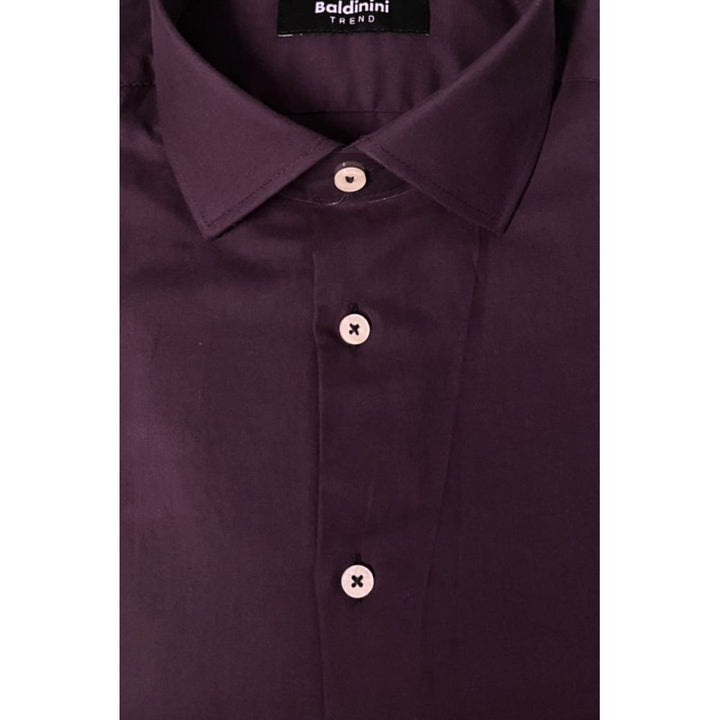 Baldinini Trend Purple Cotton Shirt