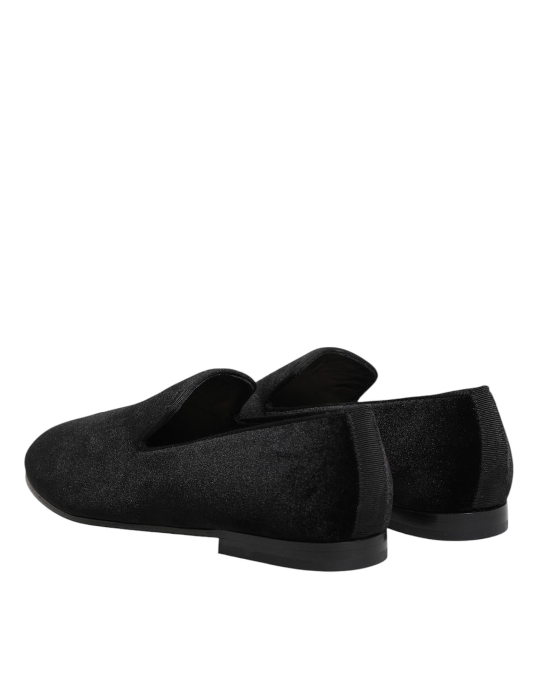 Dolce & Gabbana Black Leather Suede Slip On Loafers Dress Shoes