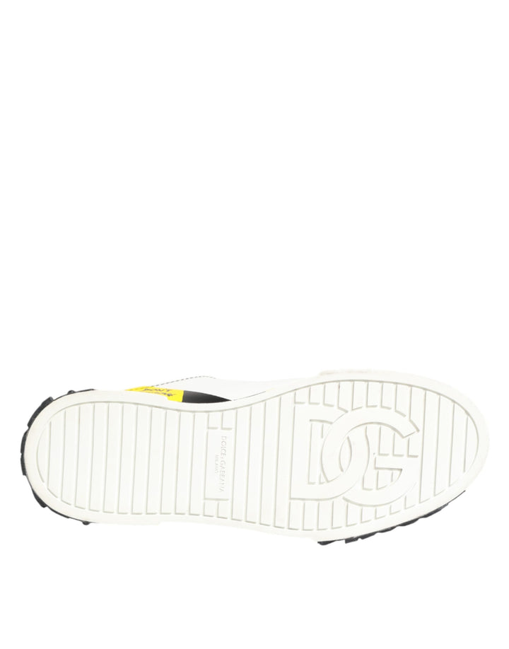 Dolce & Gabbana Multicolor Leather Graffiti Low Top Sneakers Shoes