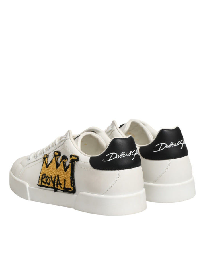 Dolce & Gabbana White Crown Patch Portofino Men Sneakers  Shoes
