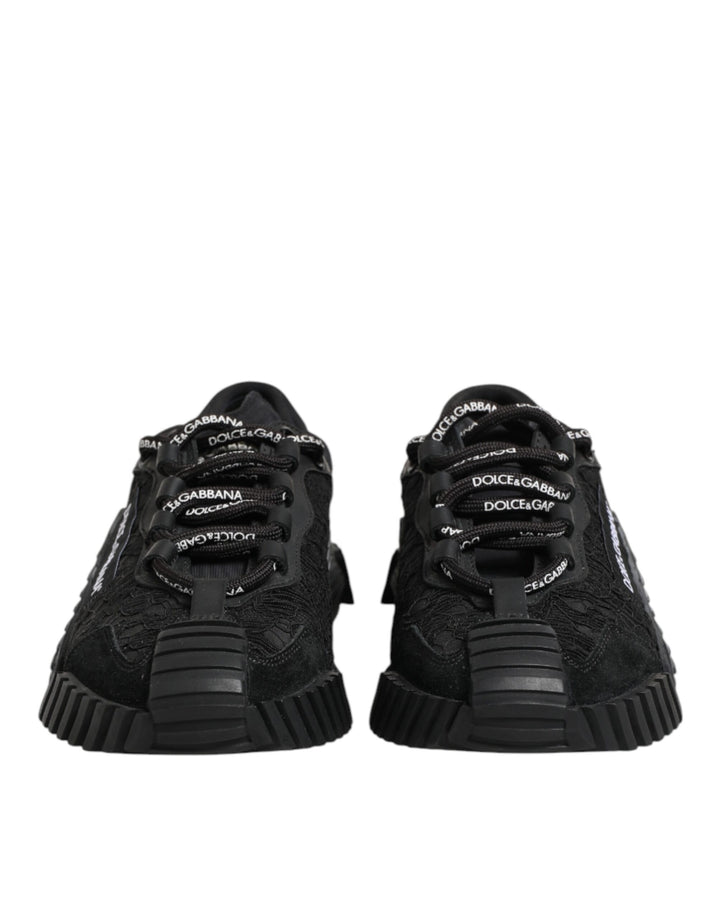 Dolce & Gabbana Black Logo Lace Low Top NS1 Sneakers Shoes