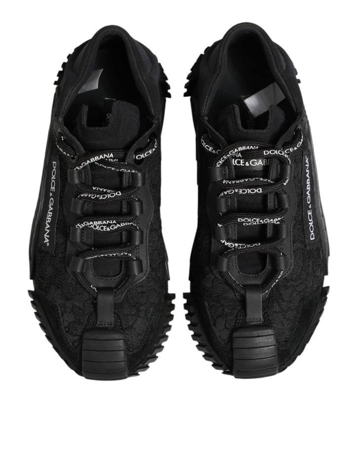 Dolce & Gabbana Black Logo Lace Low Top NS1 Sneakers Shoes