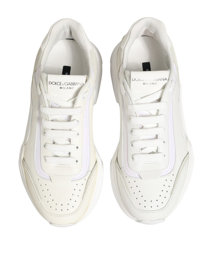 Dolce & Gabbana White Leather Daymaster Low Top Sneakers Shoes
