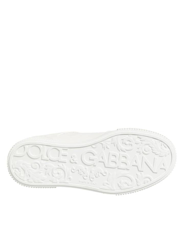 Dolce & Gabbana White Leather MIAMI Low Top Sneakers Shoes
