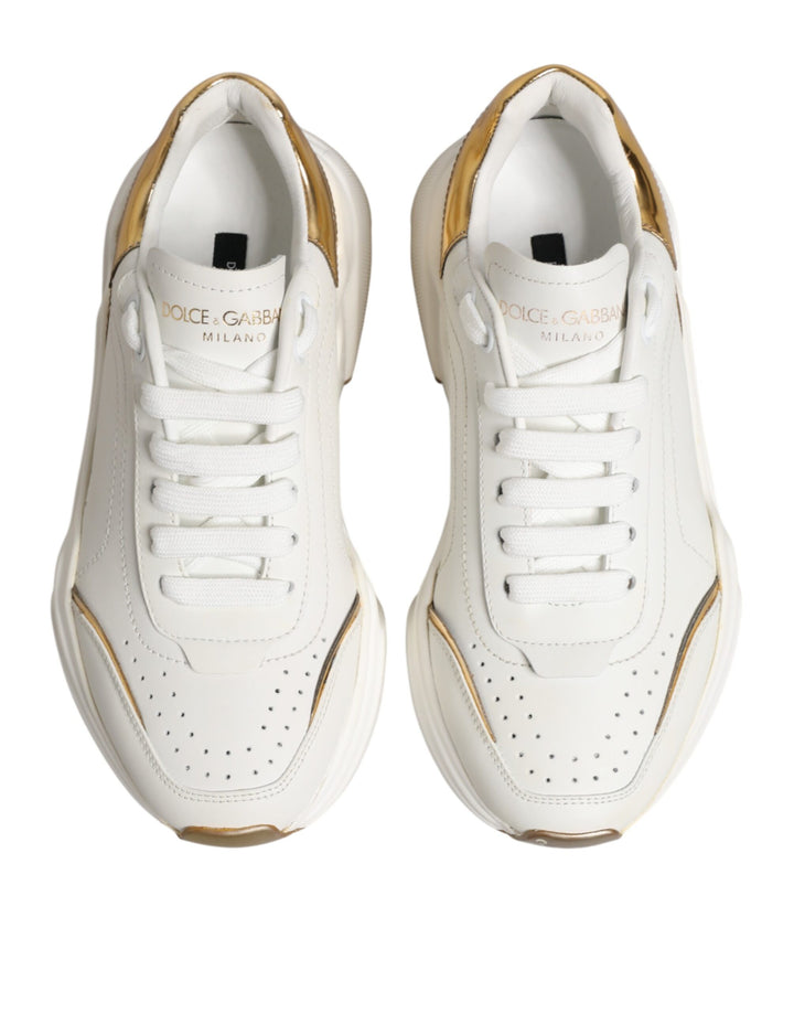 Dolce & Gabbana White Gold Daymaster Low Top Sneakers Shoes