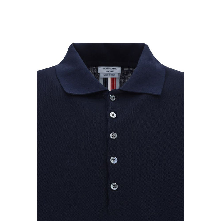 Thom Browne Blue Cotton Polo Shirt