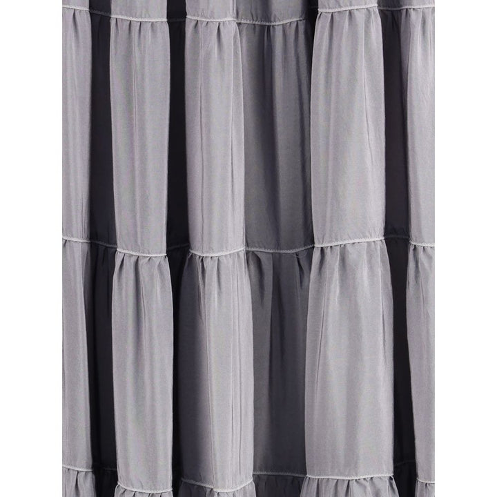 Forte_Forte Gray Silk Long Skirt