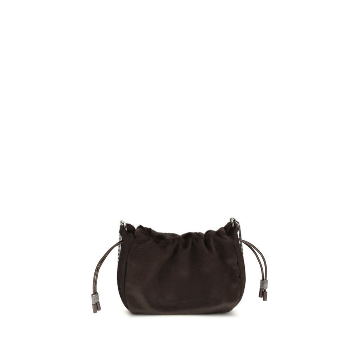 Brunello Cucinelli Brown Fur Shoulder Bag