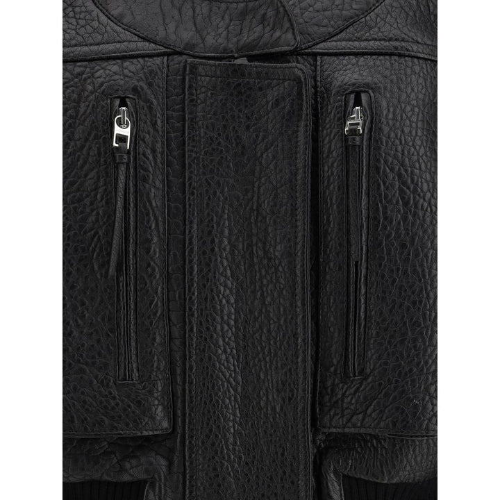 Jacquemus Black Lamb Leather Sweatshirt