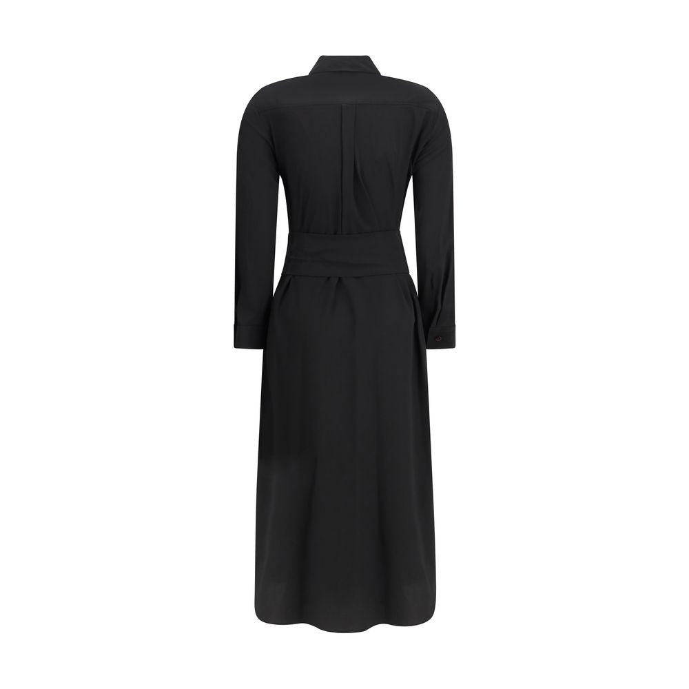 Ella Black Silk Casual Dress