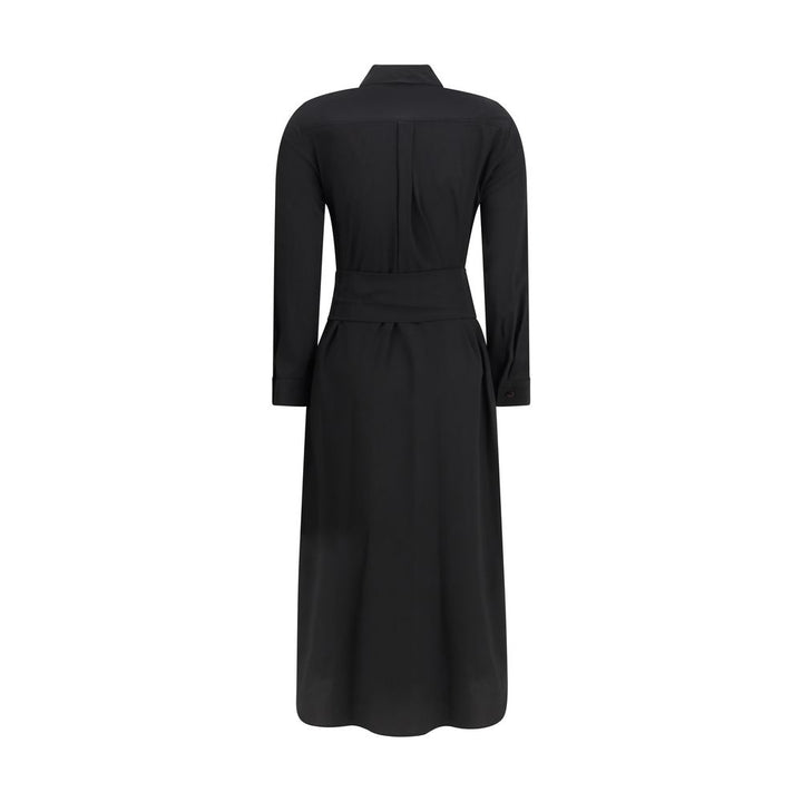 Ella Black Silk Casual Dress