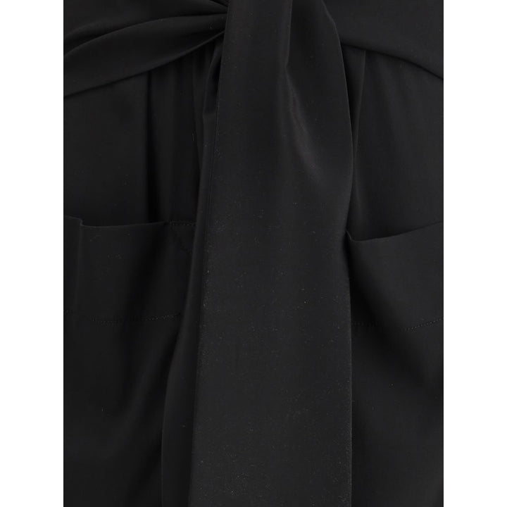 Ella Black Silk Casual Dress