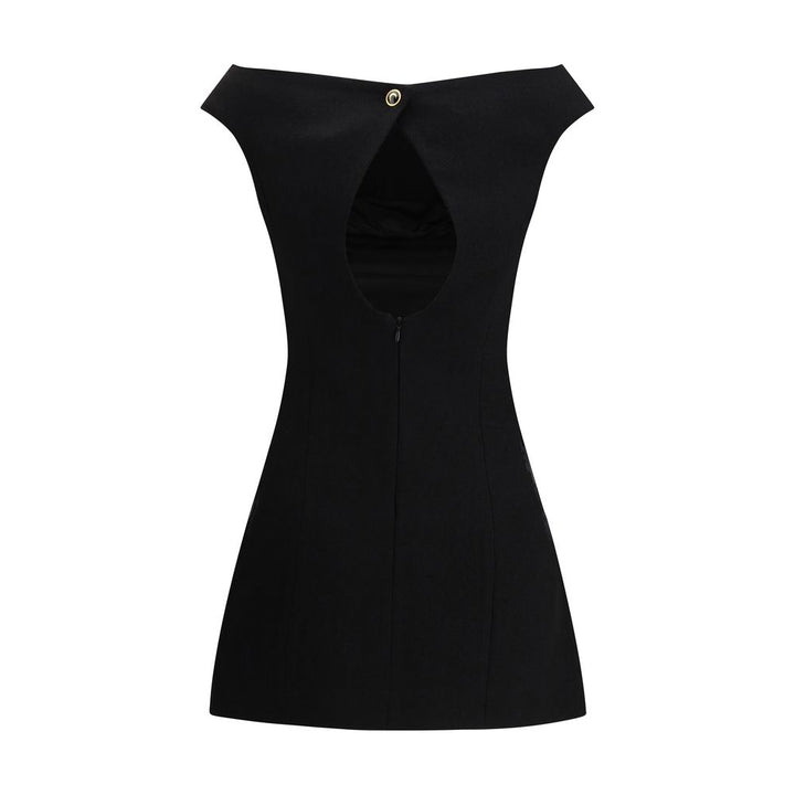 Marine Serre Black Fleece Wool Casual Dress