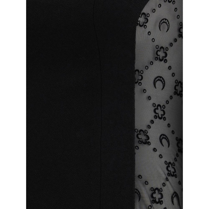 Marine Serre Black Fleece Wool Casual Dress