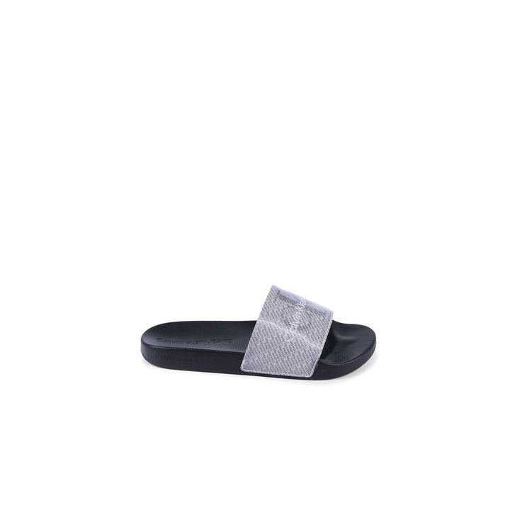 Calvin Klein Black Polyurethane Sandals