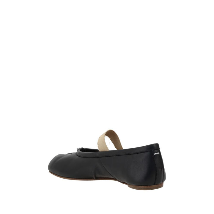 Margiela Black Calf Leather Bos Taurus Ballet Flats