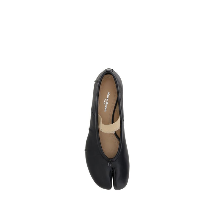 Margiela Black Calf Leather Bos Taurus Ballet Flats