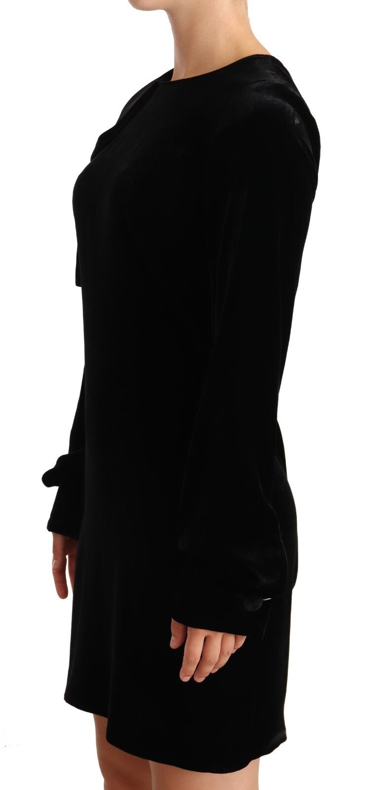 N.21 Sheath A-line Black Viscose Long Sleeves Round Neck Mini Dress
