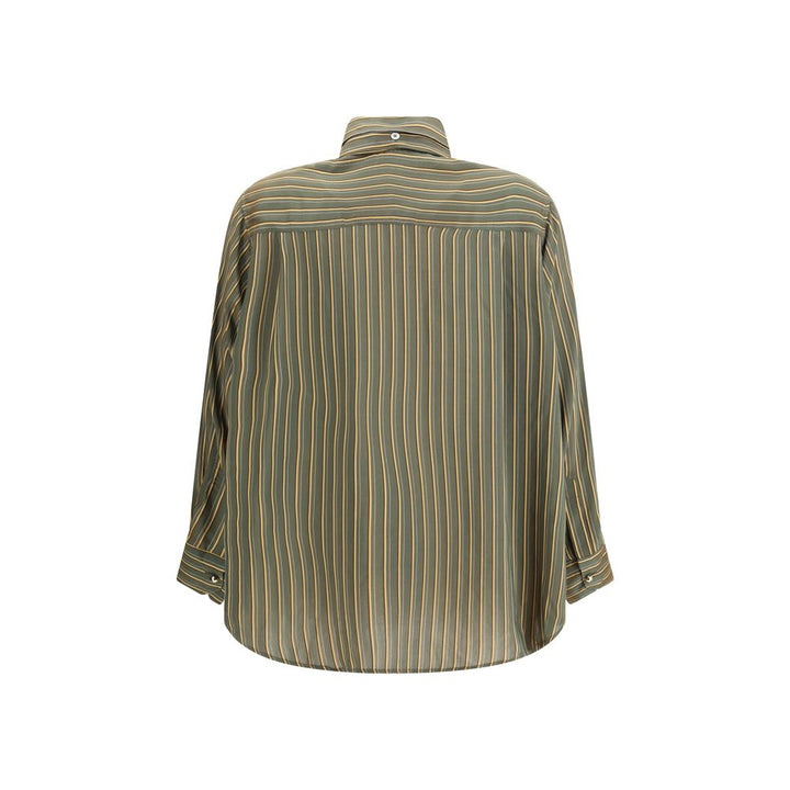 Cruna Green Viscose Pattern Shirt