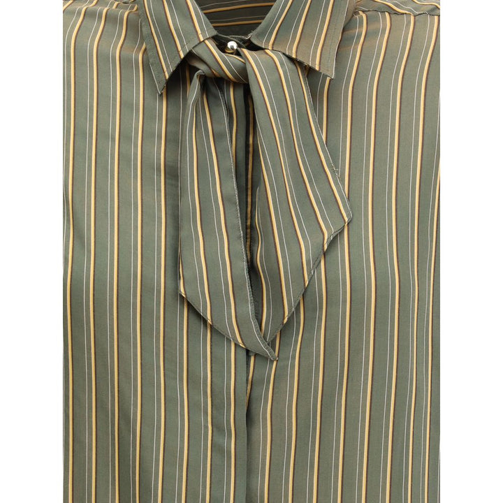 Cruna Green Viscose Pattern Shirt