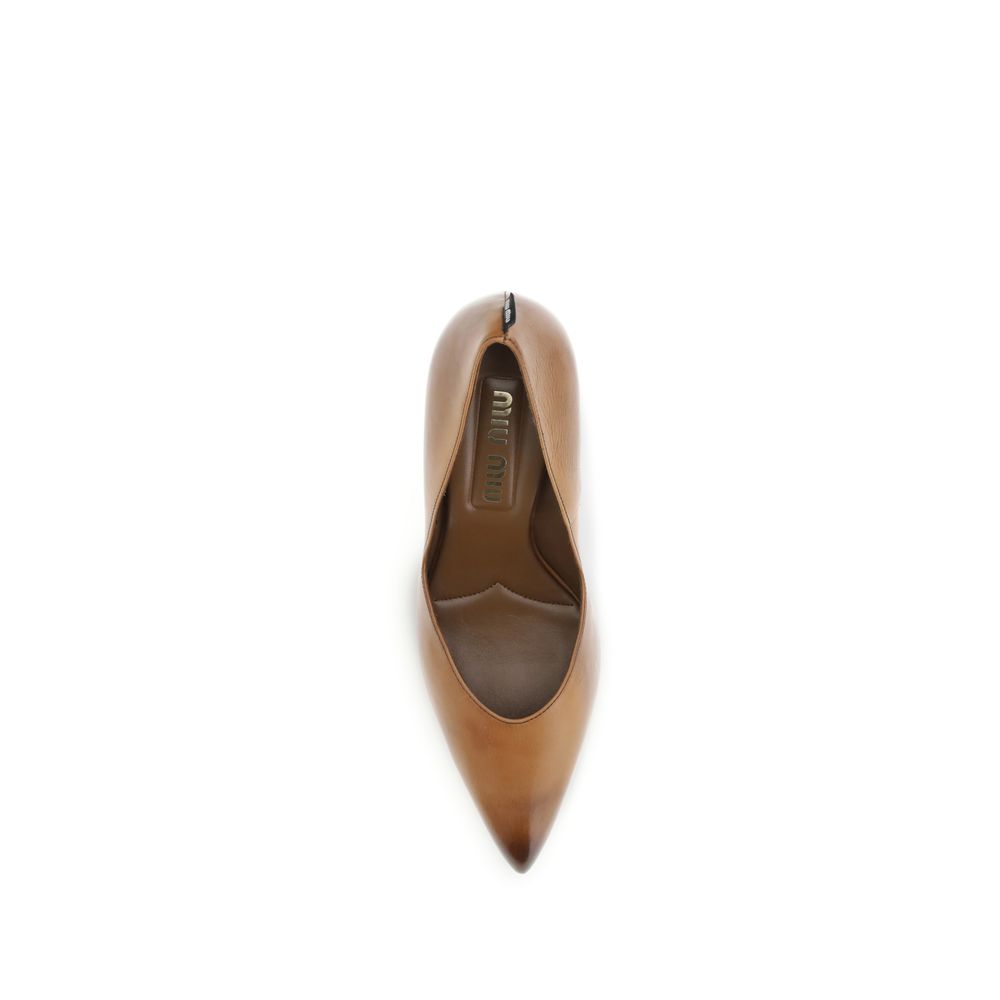 Miu Miu Beige Leather High Heel Pumps