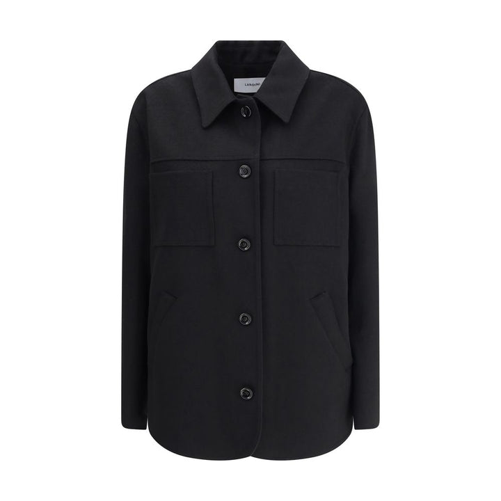 Lardini Black Fleece Wool Clothing