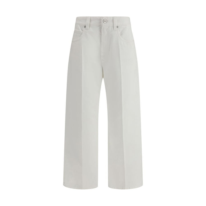 Brunello Cucinelli White Cotton Cropped Jeans
