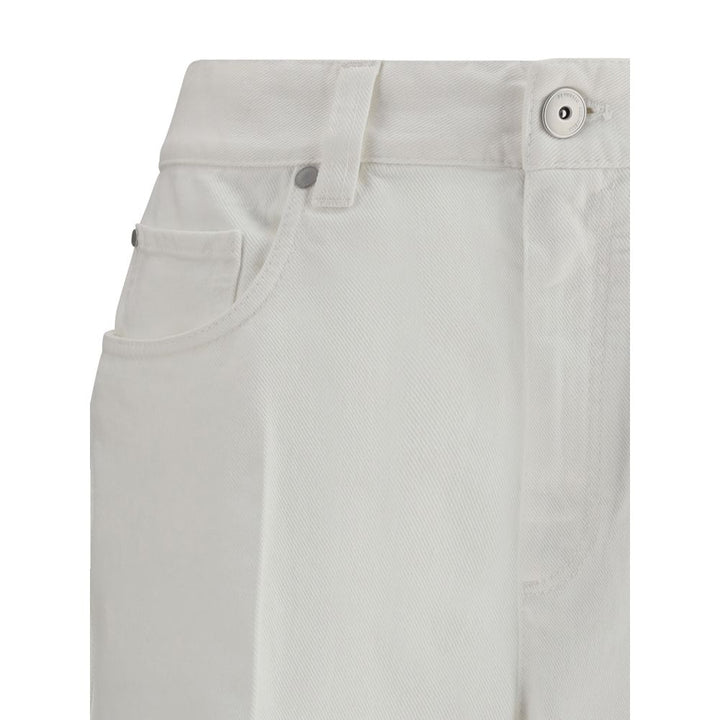 Brunello Cucinelli White Cotton Cropped Jeans