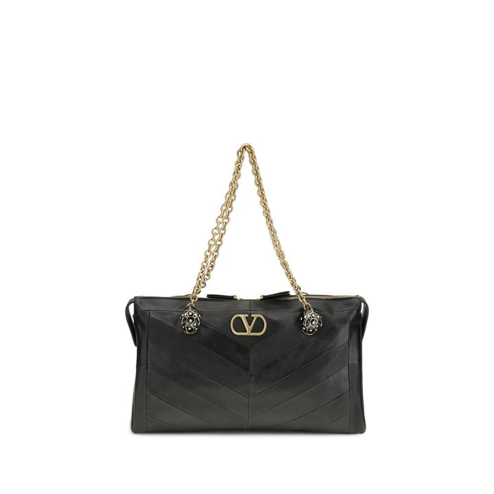 Valentino Garavani Black Lamb Leather Shoulder Bag