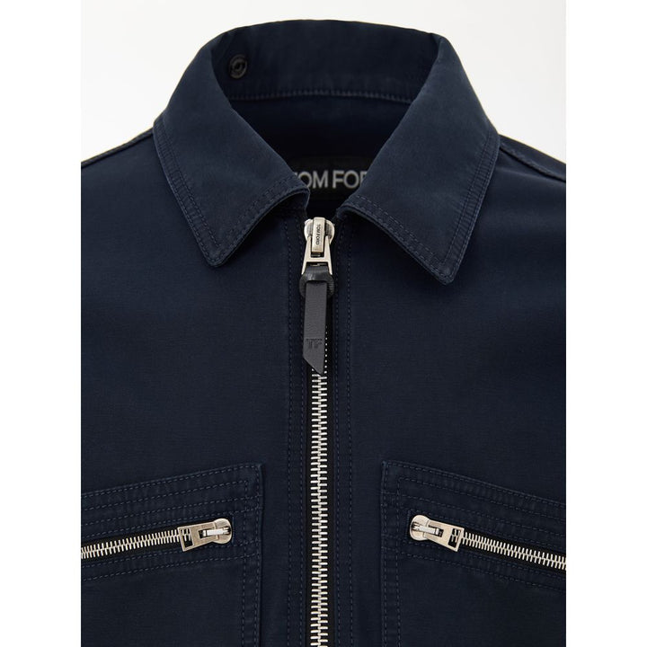 Tom Ford Blue Cotton Shell Jacket