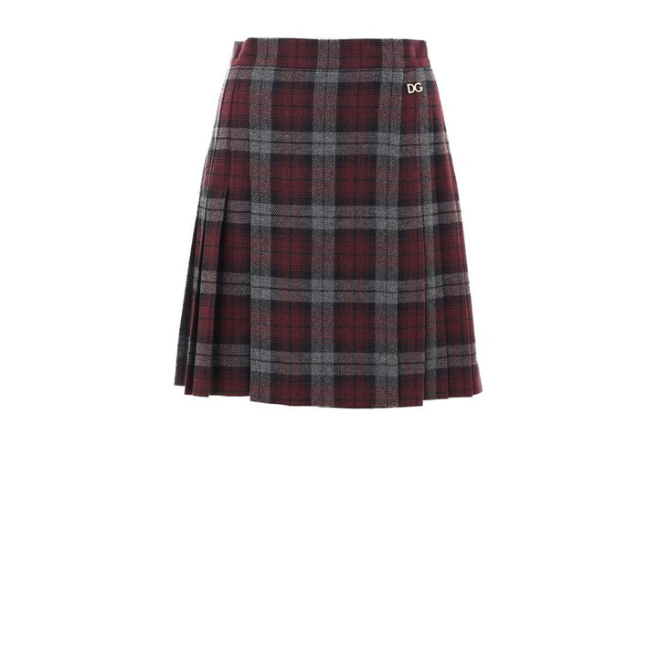 Dolce & Gabbana Bordeaux Wool Mini Skirt