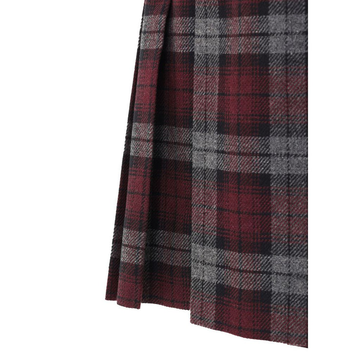 Dolce & Gabbana Bordeaux Wool Mini Skirt