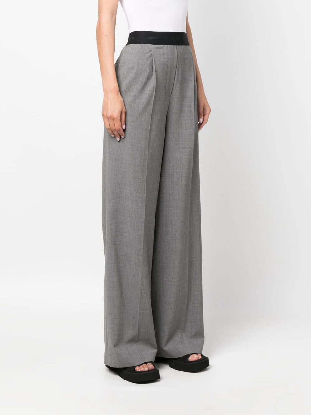 MSGM wide-leg high-waist trousers-10